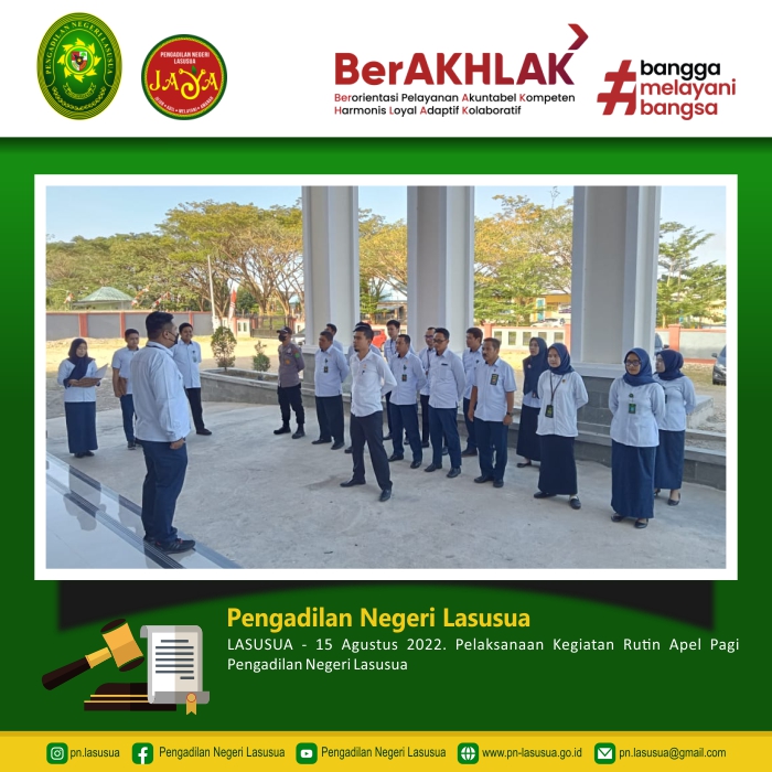 Pelaksanaan Apel Pagi Pengadilan Negeri Lasusua